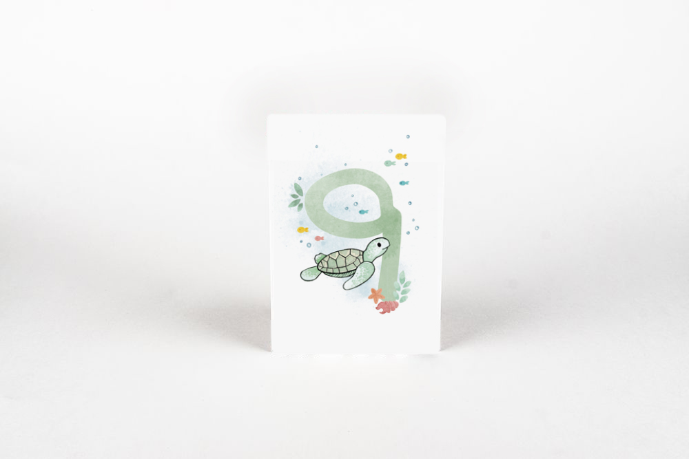 Postkarte Zahl | Schildkröte